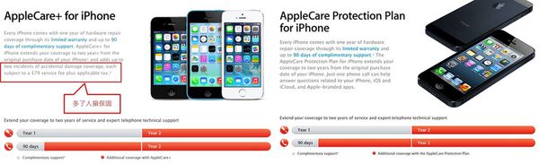 apple care+與apple care差異