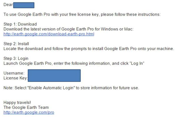 google earth email